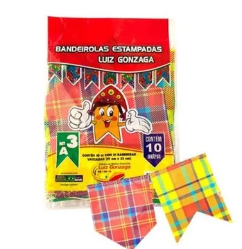 B3E BANDEIRINHA PLATICA 10MTS ESTAMPADAS