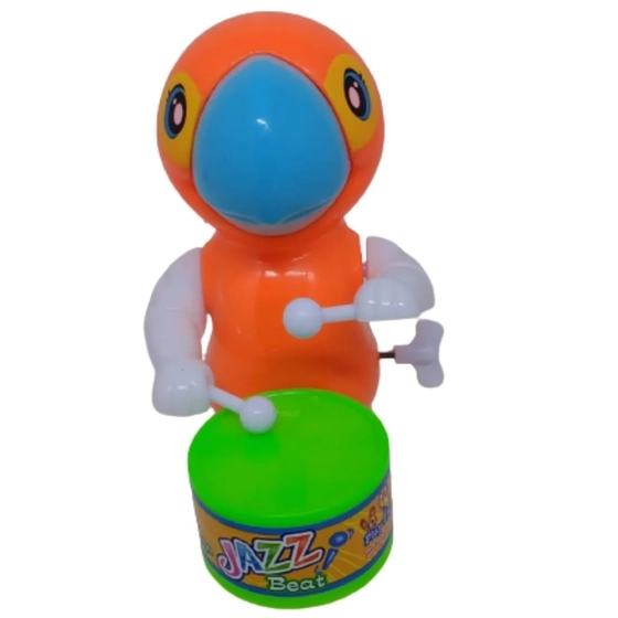 TK-AB6329 BRINQUEDO PAPAGAIO DE PLASTICO A CORDA C/ TAMBOR