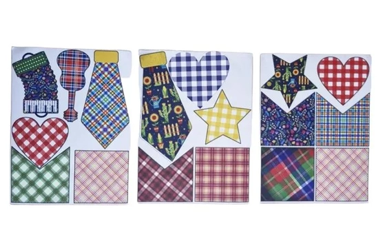 FJAR TECIDO ADESIVO JUNINO PARA ROUPA C/5