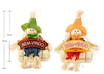 HJ030 ENFEITE DE MESA JUNINA BEM VINDO 30CM