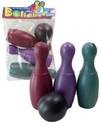 849 BOLICHE PEQUENO 3 PINOS COM 1 BOLA
