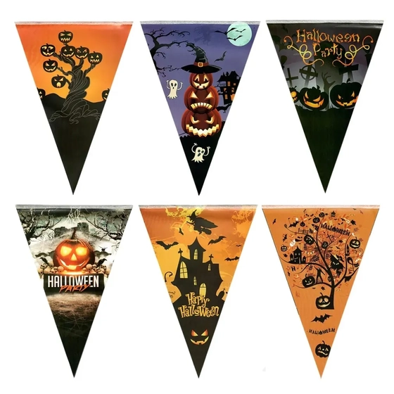 900348 ENFEITE BANDEIRA DE PAPEL HALLOWEEN 3 METROS