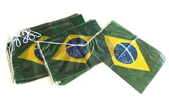 VARAL P C/10M DE CORDAO C/BANDEIRAS PLAST BRASIL COSTURADAS