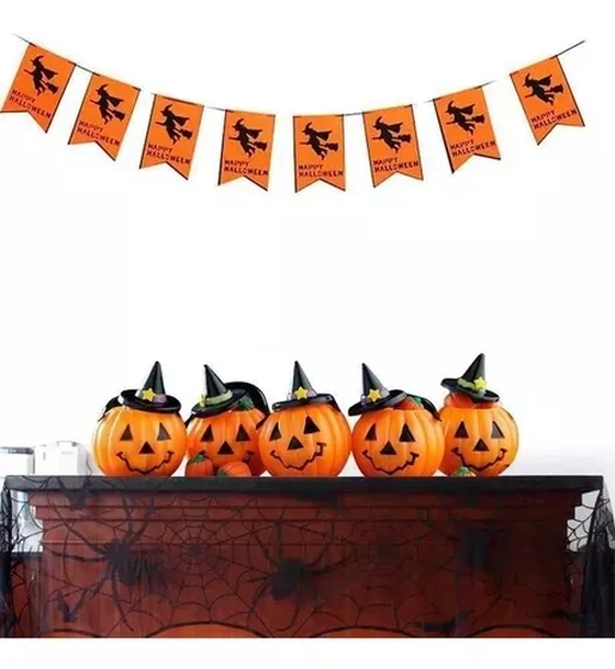 909904 VARAL BANDEIRINHA DE TNT HALLOWEEN 3MTS