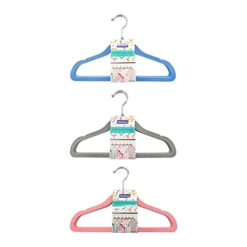 A61844 CONJUNTO CABIDE VELUDO INFANTIL COLOR C/3