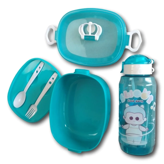 ELA051 MARMITEIRA/GARRAFA KIT 4 PCS PLAST 620ML