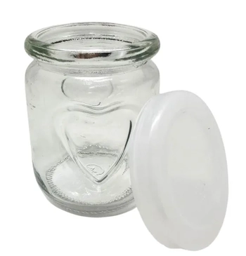 UCO290 POTE DE VIDRO C/ TAMPA DE PLASTICO 6X8CM