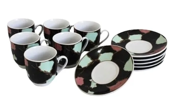 WX11553 CJ DE XICARAS DE CAFE C/ PIRES PORCELANA C/6