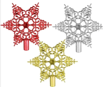 910651 ENFEITE PONTEIRA FLOCO DE NEVE 14.5CM C/1