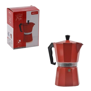 4523 CAFETEIRA ITALIANA METAL 6 XICARAS MOKA VERMELHA