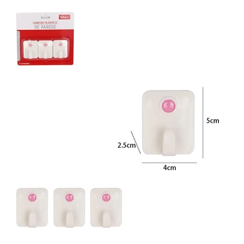 5426 CJ 3 GANCHOS PAREDE QUADRADO