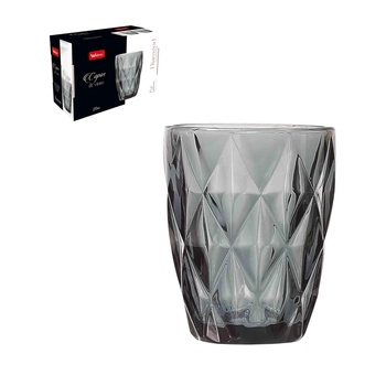 WG15674 CJ 2 COPOS VIDRO DIAMOND PRETO 270ML