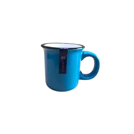 WX12041 CANECA CERAMICA ORCHID RETRO AZUL MARINHO E BRANCO