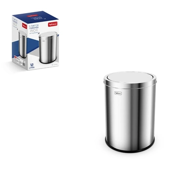WX11510 LIXEIRA TAMPA BASCULANTE INOX REDONDA 12L