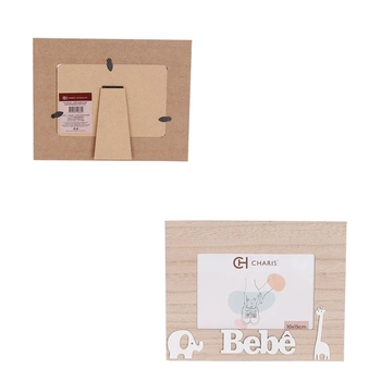 WX12877 PORTA RETRATO MDF BEBE AMADEIRADO 10CM X 15CM