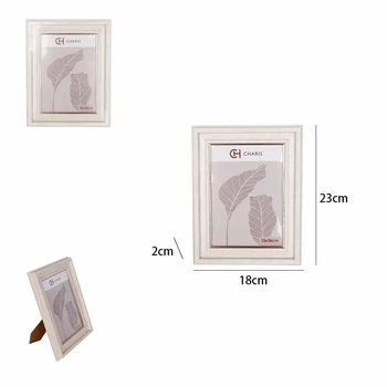 WX13135 PORTA RETRATO MDF ELEGANCE OFF WHITE 13CM X 18CM