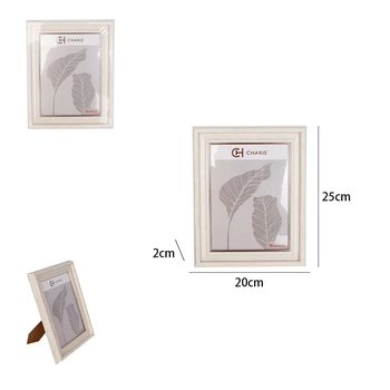 WX13140  PORTA RETRATO MDF ELEGANCE OFF WHITE 15CM X 21CM