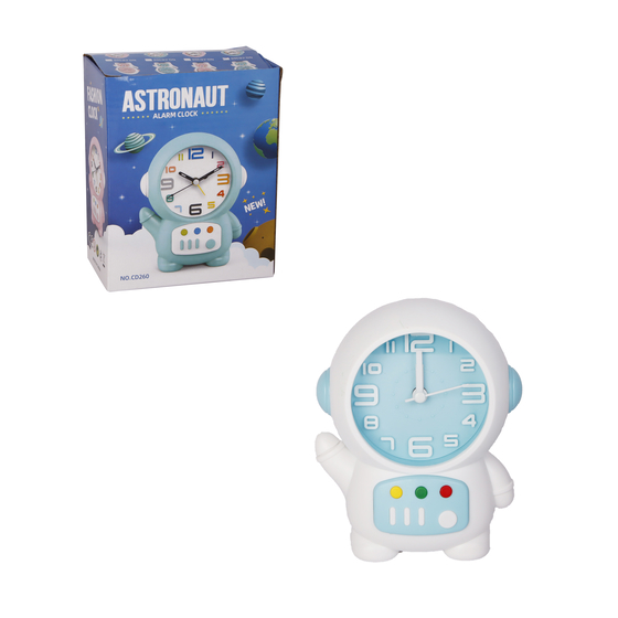 WX13614 RELOGIO DE MESA BONECO VIDRO AZUL 13CM