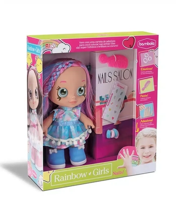 802  RAINBOW NAILS - PINK/AZUL