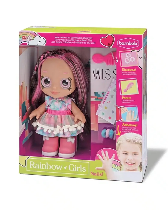 803  RAINBOW NAILS - PINK/CASTANHO