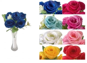 03358 MINI BUQUE DE ROSAS X 5 28CM