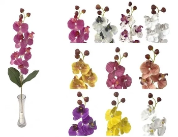 03945 ORQUIDEA COM FOLHA TOQUE NATURAL X 6 63CM