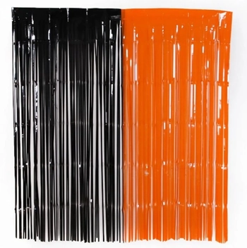 LU3424 CORTINA PRETA/LARANJA 2X1M