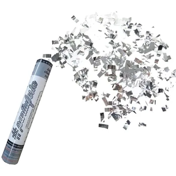 PAF006 LANÇA CONFETE METALIZADO ECO 30 CM PRATA