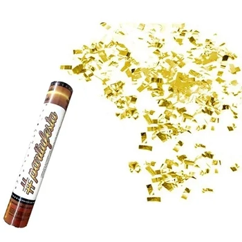 PAF007 LANÇA CONFETE METALIZADO ECO 30 CM DOURADO