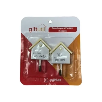 GU5156 GANCHO PARA PAREDE PLASTICO E METAL 2 PECAS