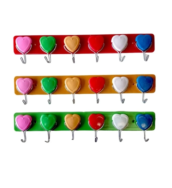 GU5164 SUPORTE PARA PAREDE 6 GANCHOS PLASTICO E METAL