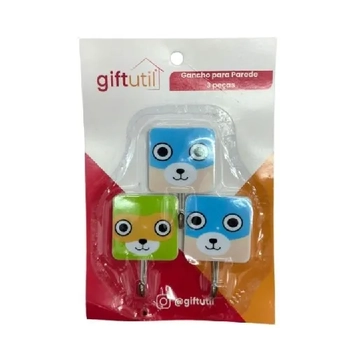 GU5152 GANCHO PARA PAREDE PLASTICO E METAL 3 PECAS