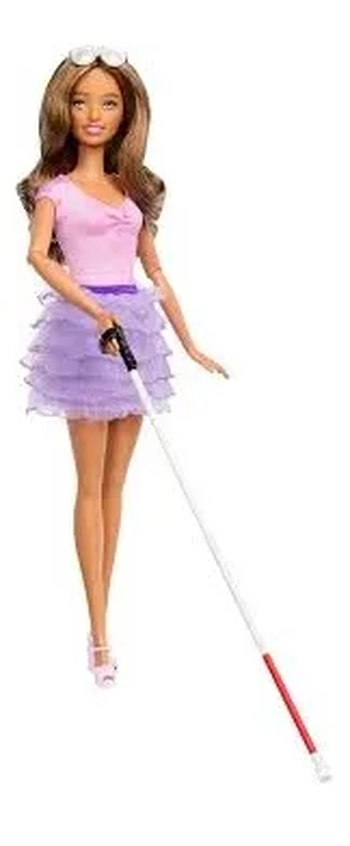 HRH17 BB BONECA BARBIE FASHIONISTA SAIA ROXA COM BABADOS