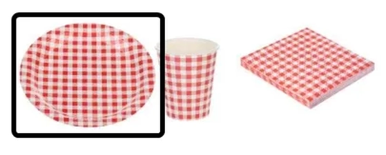 MX053R PRATO PAPEL XADREZ VERMELHO C/10