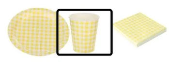 MX055S COPO DE PAPEL XADREZ AMARELO C/10