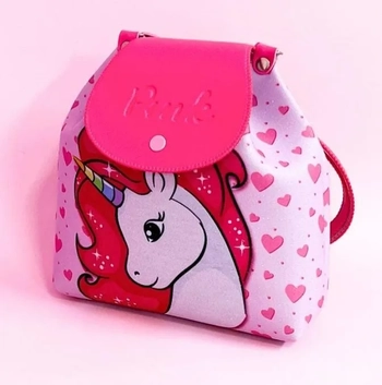 M3408 MOCHILA PINK UNICORNIO E CORACOES GRADIENTES