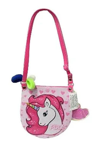 S3548 BOLSINHA SHOPPER PINK UNICORNIO E CORACOES GRADIENTES