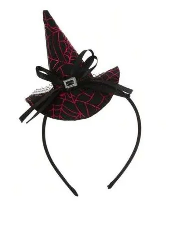 909381 TIARA C/CHAPEU DE BRUXA VERMELHO C/ RENDA