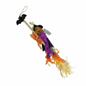 909401 ENFEITE BRUXA NA VASSOURA 38CM