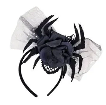 909375 TIARA HALLOWEEN ARANHA C/FLOR PRETA