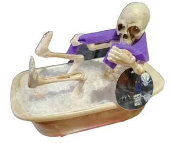 909410 BONECO ESQUELETO NA BANHEIRA C/ MOVIMENTO E SOM 27X20