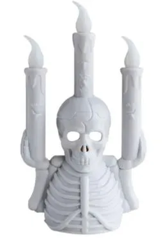 909418 MINI CASTIÇAL CAVEIRA 13CM C/LUZ