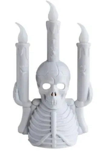 909418 MINI CASTIÇAL CAVEIRA 13CM C/LUZ