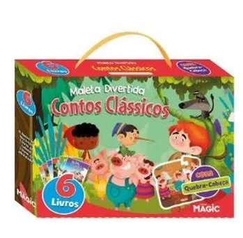 17600 MALETA DIVERTIDA - 6 LIVROS + 1 QUEBRA CABEÇA MADEIRA