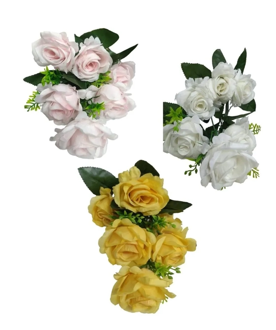 07993 BUQUE DE ROSA BORDO X6 44CM