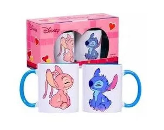 10025732 KIT C/ 2 CANECAS POP 350ML STITCH MINHA METADE