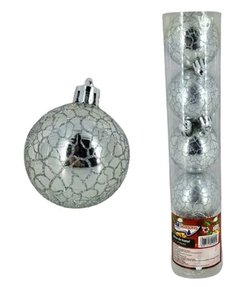 909756 TUBO DECORADA PRATA 5CM C/5