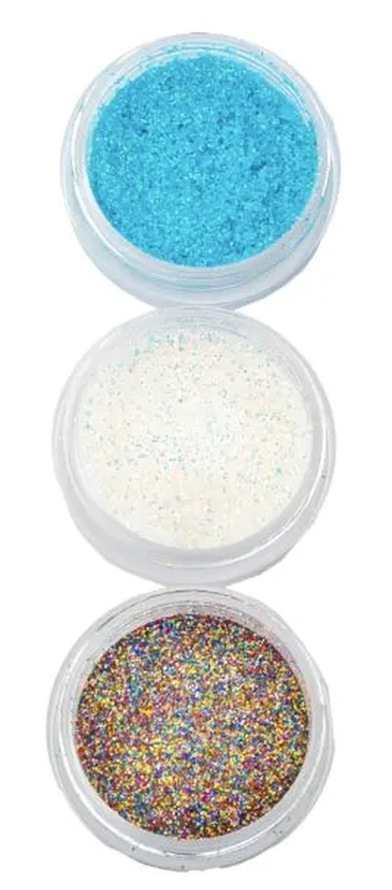 GL-EF02 GLITTER AZUL TIFFANY/BRANCO/ HOLOGRAFICO C/COLA