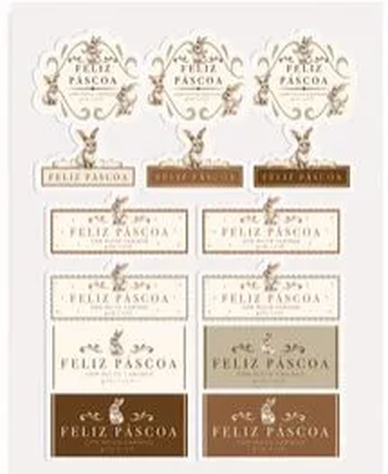 18100238 ETIQUETA ADESIVA CLASSIQUE BUNNY 19X28 PT C/28 UN