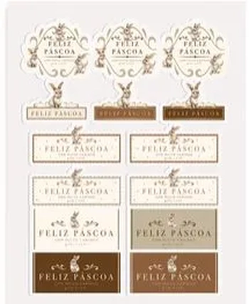 18100238 ETIQUETA ADESIVA CLASSIQUE BUNNY 19X28 PT C/28 UN